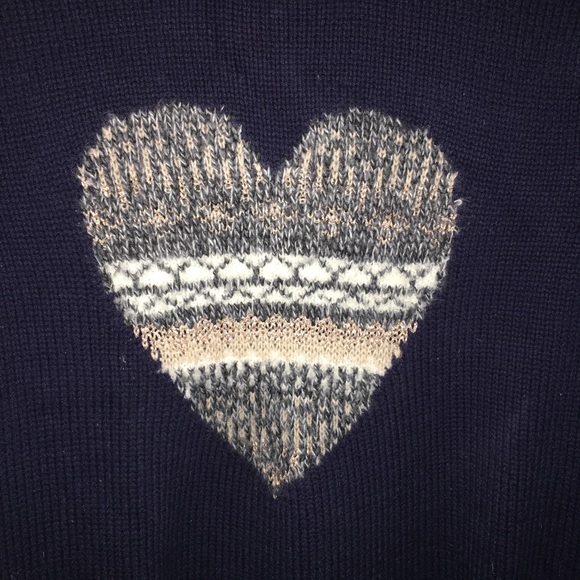 Joe Fresh Navy Blue Heart Sweater - Picture 2 of 6